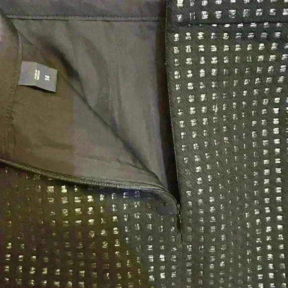 NWT Gap Black Textured Square Pattern Lined Mini Skirt faux leather Size 14 - Picture 7 of 7